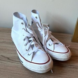 Women’s white high top converse